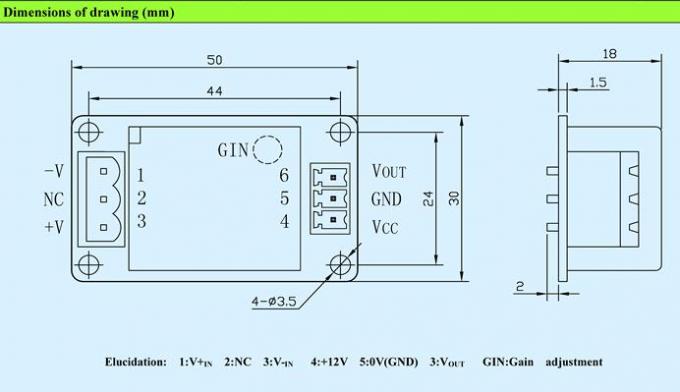 ホール効果素子電圧センサーの応答時間VS1000AT2-Pを速く取付けるPCB